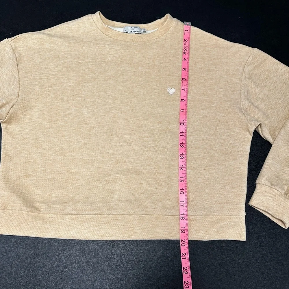💕Molly Bracken Cream Crewneck Sweater with Heart Accent Size XS - Picture 5 of 8